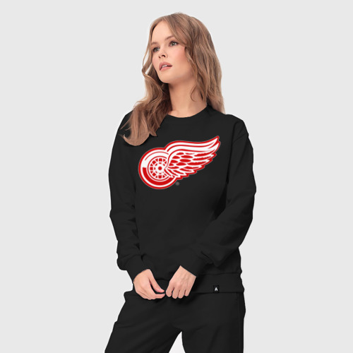 Женский костюм хлопок Detroit Red Wings, цвет черный - фото 5