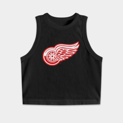 Женская укороченная майка-топ хлопок Detroit Red Wings