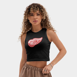 Женская укороченная майка-топ хлопок Detroit Red Wings - фото 2
