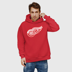 Мужское худи Oversize хлопок Detroit Red Wings - фото 2