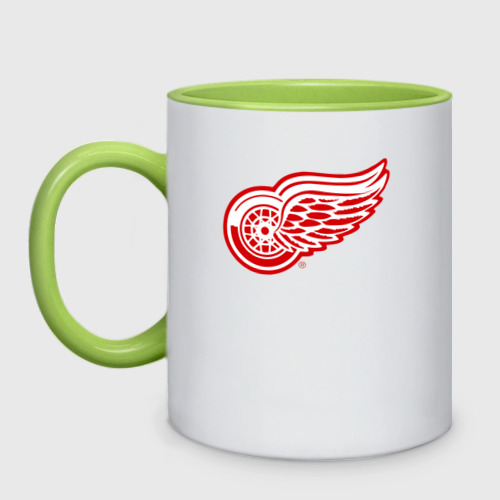 Кружка двухцветная Detroit Red Wings, цвет белый + светло-зеленый