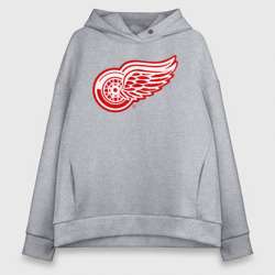 Женское худи Oversize хлопок Detroit Red Wings