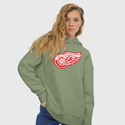 Женское худи Oversize хлопок Detroit Red Wings - фото 2