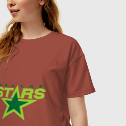 Женская футболка хлопок Oversize Dallas Stars - фото 2