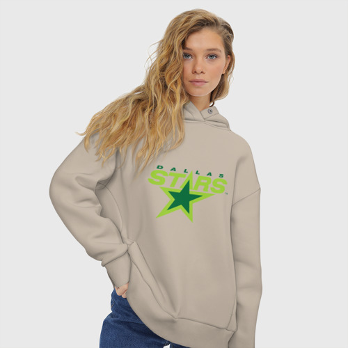 Женское худи Oversize хлопок Dallas Stars, цвет миндальный - фото 4