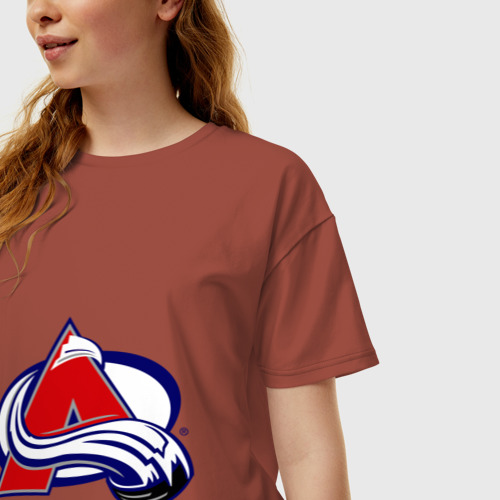 Женская футболка хлопок Oversize Colorado Avelanche, цвет кирпичный - фото 3