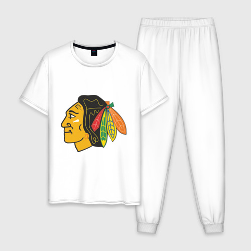 Мужская пижама хлопок Chicago Blackhawks, цвет белый