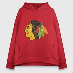 Женское худи Oversize хлопок Chicago Blackhawks