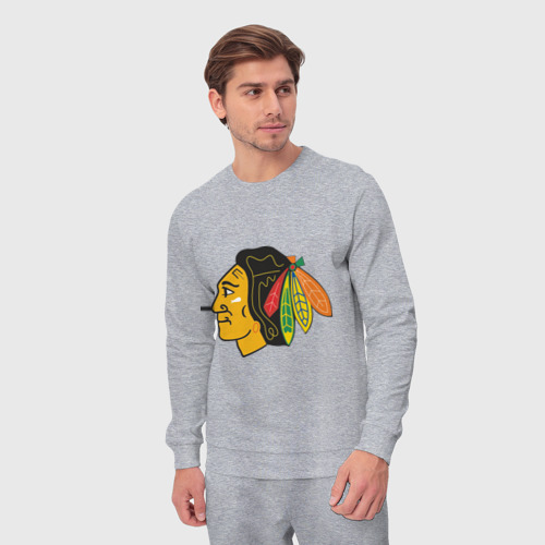 Мужской костюм хлопок Chicago Blackhawks, цвет меланж - фото 5