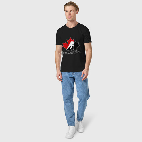 Мужская футболка хлопок Canada, цвет черный - фото 5