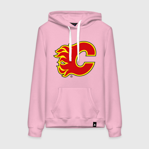 Женская толстовка хлопок Calgary Flames, цвет светло-розовый