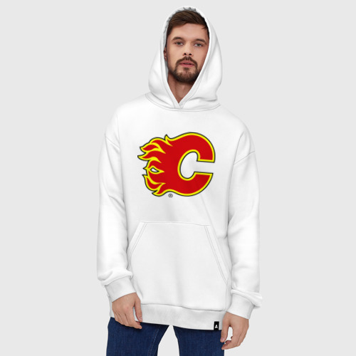 Худи SuperOversize хлопок Calgary Flames, цвет белый - фото 5