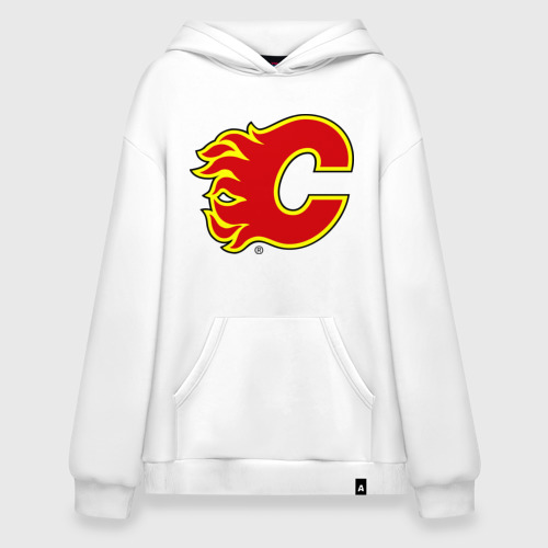 Худи SuperOversize хлопок Calgary Flames, цвет белый