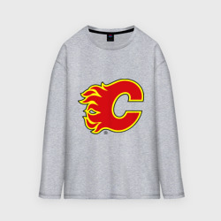 Мужской лонгслив oversize хлопок Calgary Flames