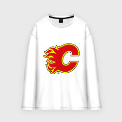 Мужской лонгслив oversize хлопок Calgary Flames