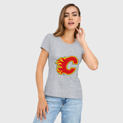 Женская футболка хлопок Slim Calgary Flames - фото 2