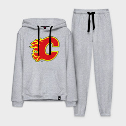 Мужской костюм хлопок с толстовкой Calgary Flames