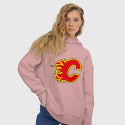 Женское худи Oversize хлопок Calgary Flames - фото 2