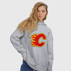 Женское худи Oversize хлопок Calgary Flames - фото 2