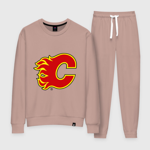 Женский костюм хлопок Calgary Flames, цвет пыльно-розовый