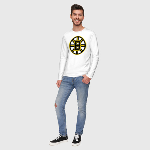 Мужской лонгслив хлопок Boston Bruins, цвет белый - фото 5