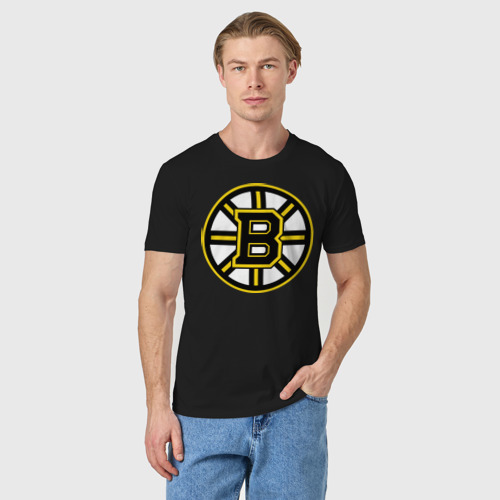 Мужская футболка хлопок Boston Bruins, цвет черный - фото 3