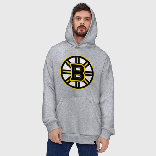 Худи SuperOversize хлопок Boston Bruins, цвет меланж - фото 5