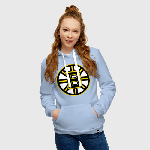 Женская толстовка хлопок Boston Bruins, цвет мягкое небо - фото 3