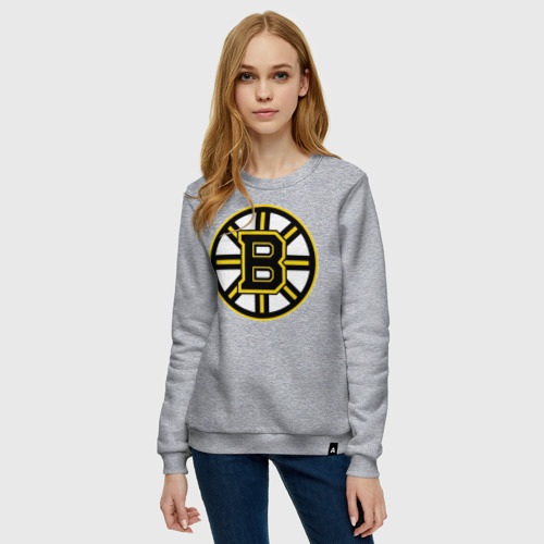 Женский свитшот хлопок Boston Bruins, цвет меланж - фото 3