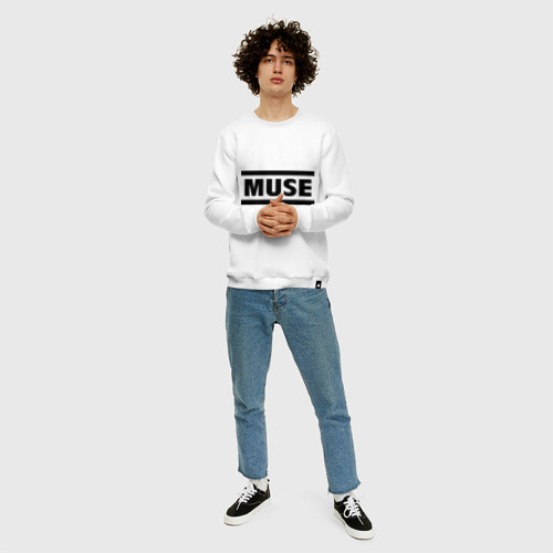 Мужской свитшот хлопок с принтом Muse, вид сбоку #3