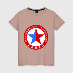 Женская футболка хлопок Федерация самбо