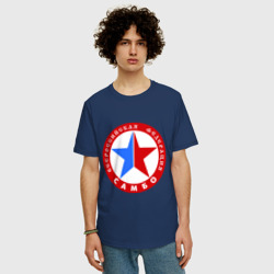 Мужская футболка хлопок Oversize Федерация самбо - фото 2
