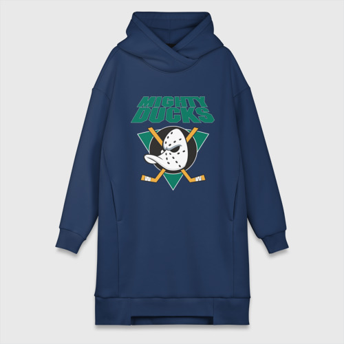 Платье-худи хлопок Anaheim Mighty Ducks, цвет темно-синий