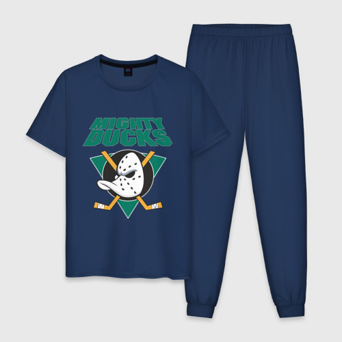 Мужская пижама хлопок Anaheim Mighty Ducks, цвет темно-синий