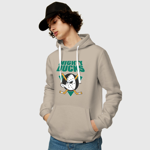 Мужская толстовка хлопок Anaheim Mighty Ducks, цвет миндальный - фото 3