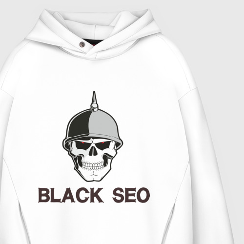 Мужское худи Oversize хлопок Black Seo 2, цвет белый - фото 4