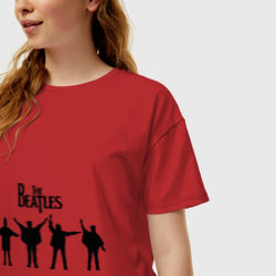 Женская футболка хлопок Oversize The Beatles3 - фото 2