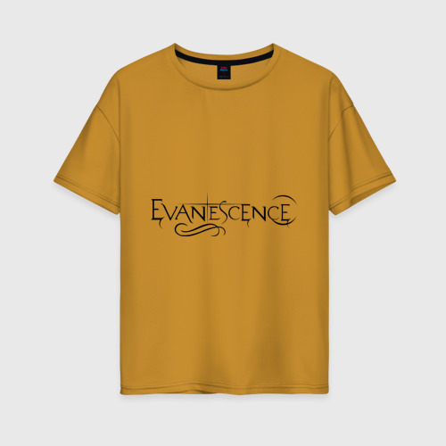 Женская футболка хлопок Oversize Evanescence, цвет горчичный