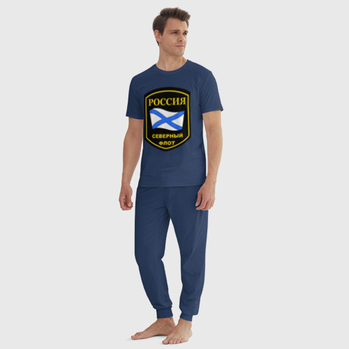 Мужская пижама хлопок Северный флот, цвет темно-синий - фото 5