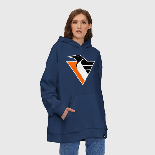 Худи SuperOversize хлопок Pittsburgh Penguins, цвет темно-синий - фото 4