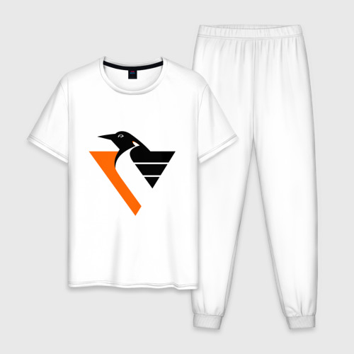 Мужская пижама хлопок Pittsburgh Penguins, цвет белый