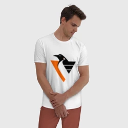 Мужская пижама с белой футболкой хлопок Pittsburgh Penguins - фото 2