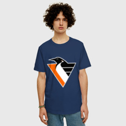 Мужская футболка хлопок Oversize Pittsburgh Penguins - фото 2