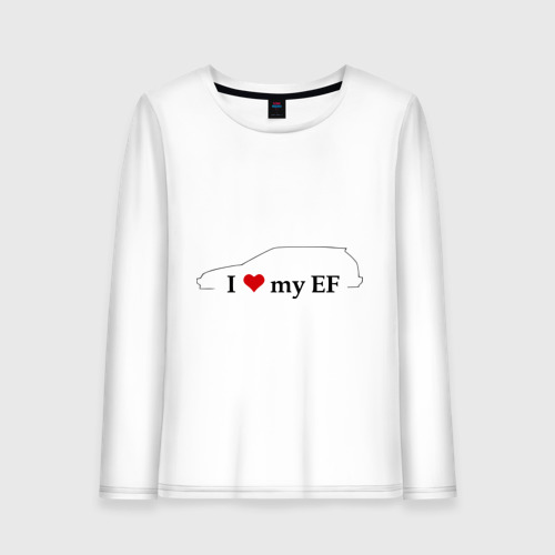 Женский лонгслив хлопок I love my EF (2), цвет белый