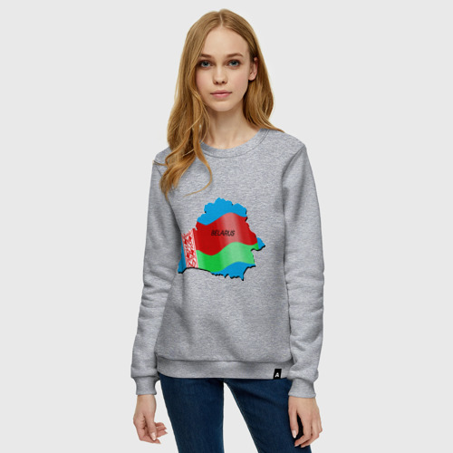 Женский свитшот хлопок Белоруссия, цвет меланж - фото 3