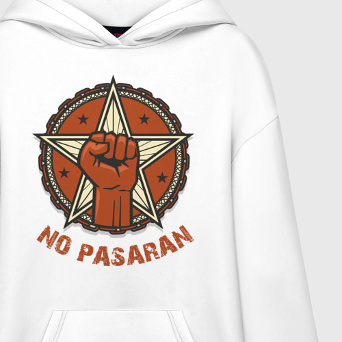 Худи SuperOversize хлопок No Pasaran, цвет белый - фото 3