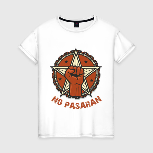 Женская футболка хлопок No Pasaran, цвет белый