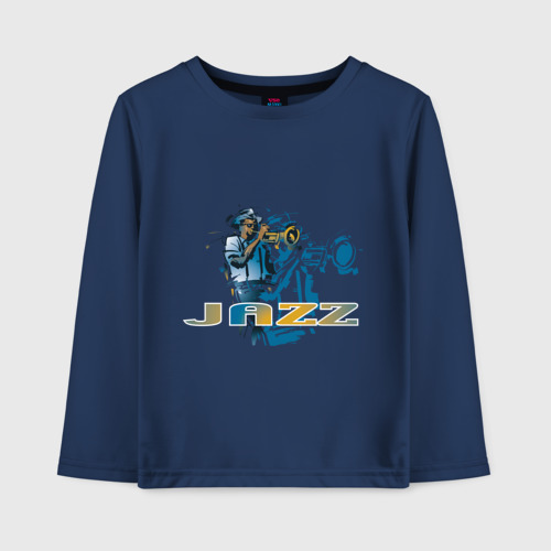 Детский лонгслив хлопок с принтом Jazz (2), вид спереди #2