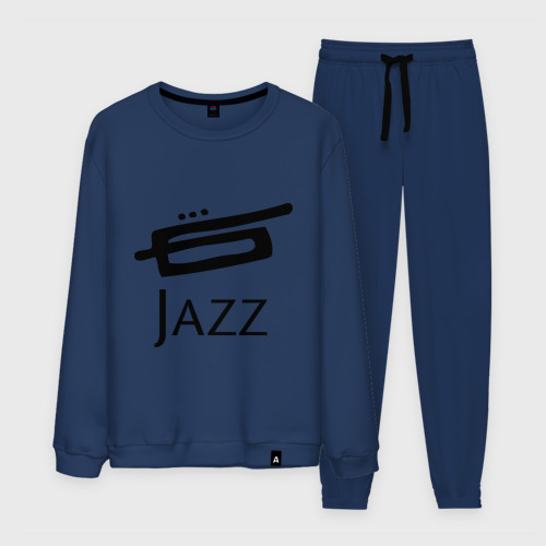 Мужской костюм хлопок Jazz 3, цвет темно-синий