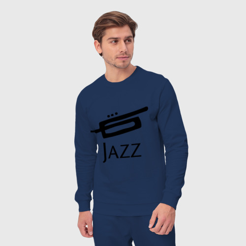 Мужской костюм хлопок Jazz 3, цвет темно-синий - фото 5